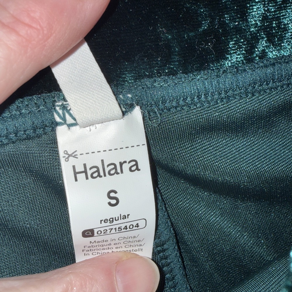 NWT Halara High Waisted Pockets Straight Leg Velvet Casual Pants‎ green small - Picture 12 of 16
